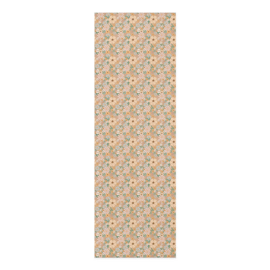 Retro Cottagecore Floral Foam Yoga Mat 24x72in