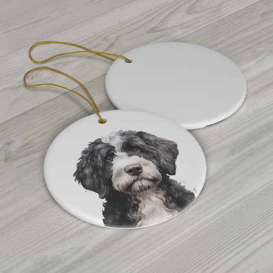 Portuguese Water Dog Ceramic Ornament
