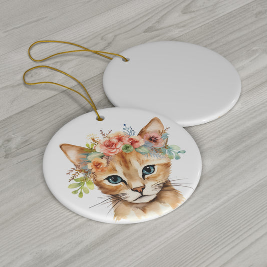 Chausie Cat Ceramic Ornament Christmas Gift