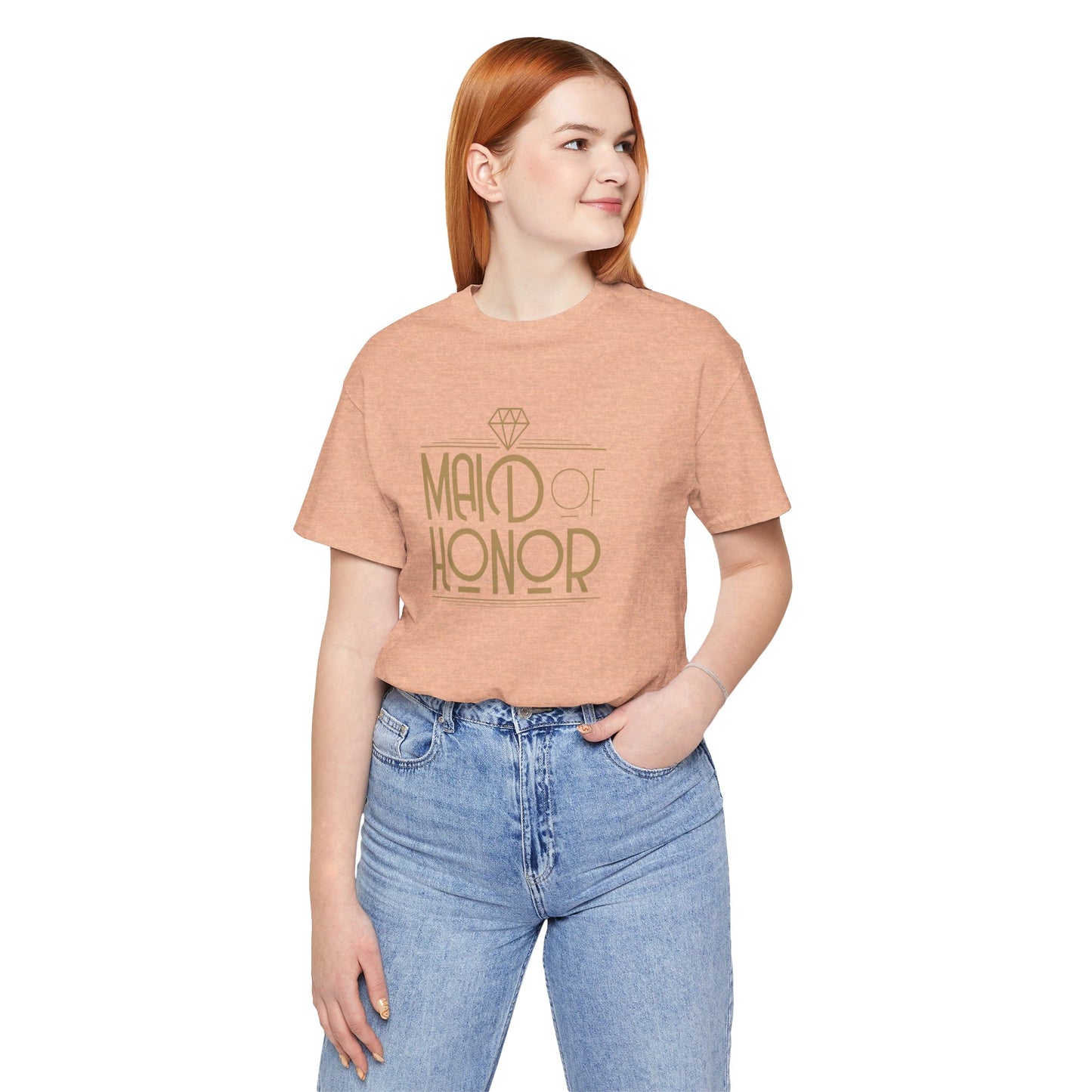 Maid of Honor Art Deco Unisex Jersey Short Sleeve Tee Bachelorette Party Shirt