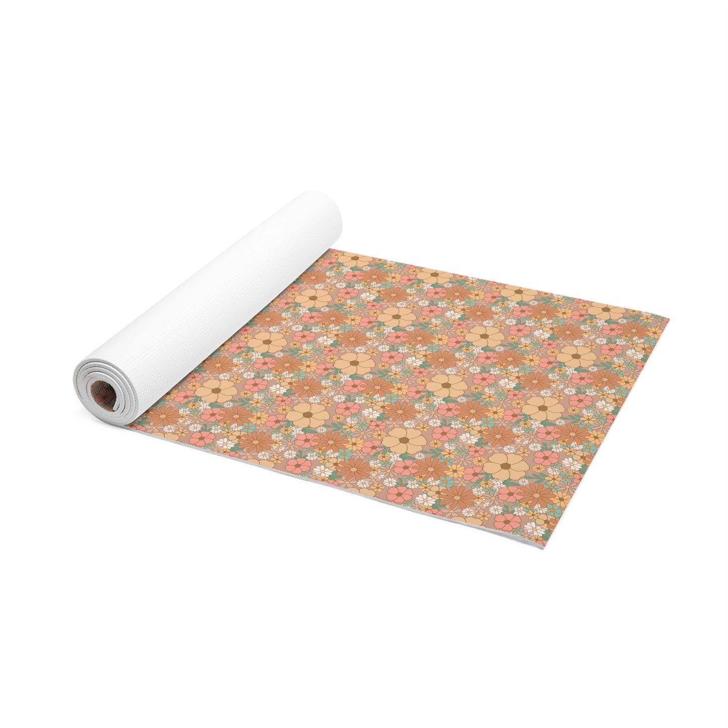 Retro Floral Cottagecore Foam Yoga Mat 24x72in
