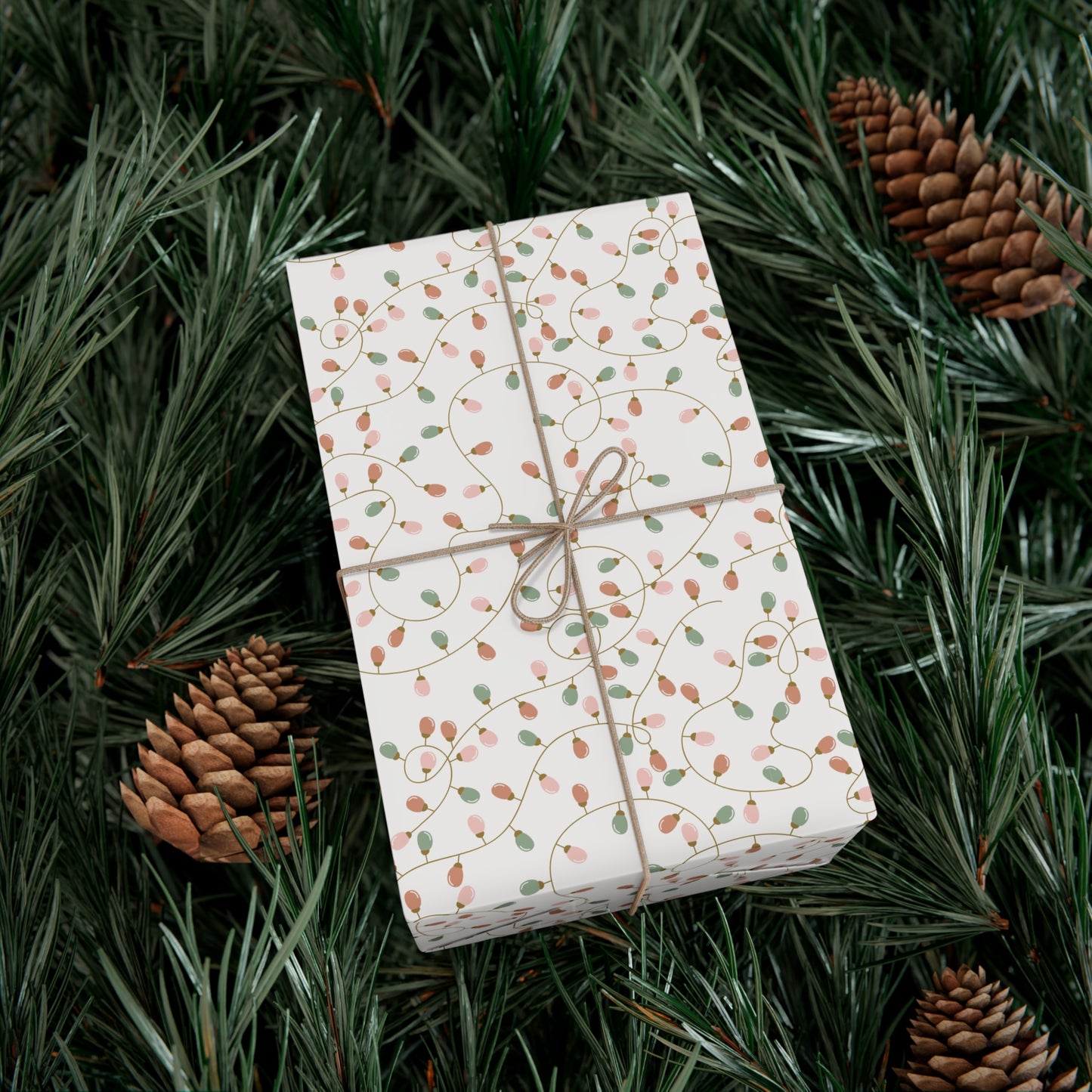 Wrapping Paper, Cute Trendy Christmas String Light Gift Wrap Papers, Holiday Gift Wrap, Christmas Wrapping Sheets, Festive Packaging Paper,