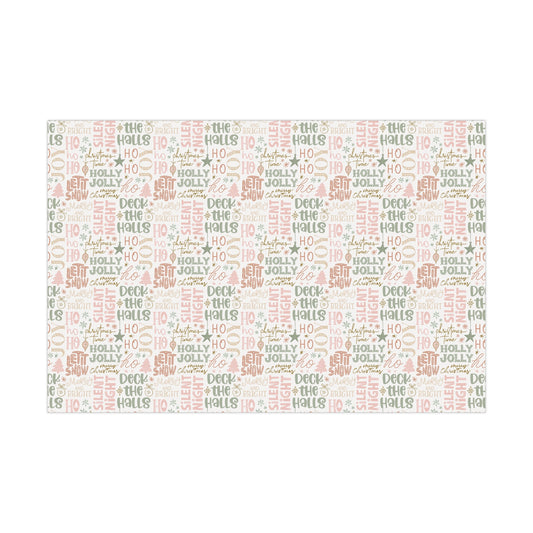 Gift Wrap Papers, Cute Trendy Christmas Words Giftwrap Pastels Wrapping Paper, Christmas Gift Wrap, Holiday Paper, Gift Wrap