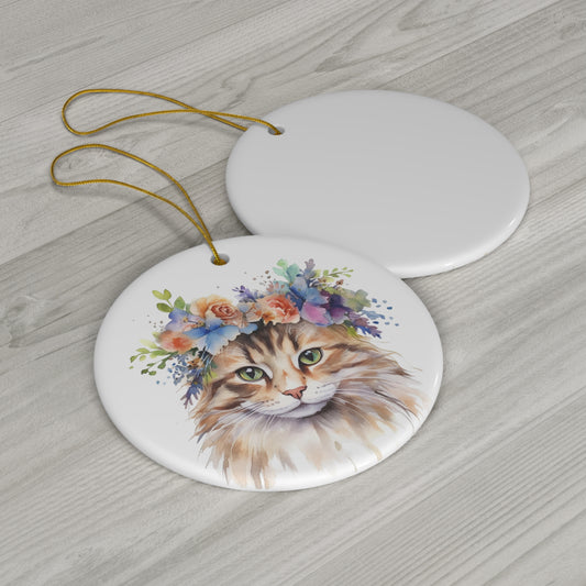 LaPerm Cat Ceramic Ornament Christmas Gift