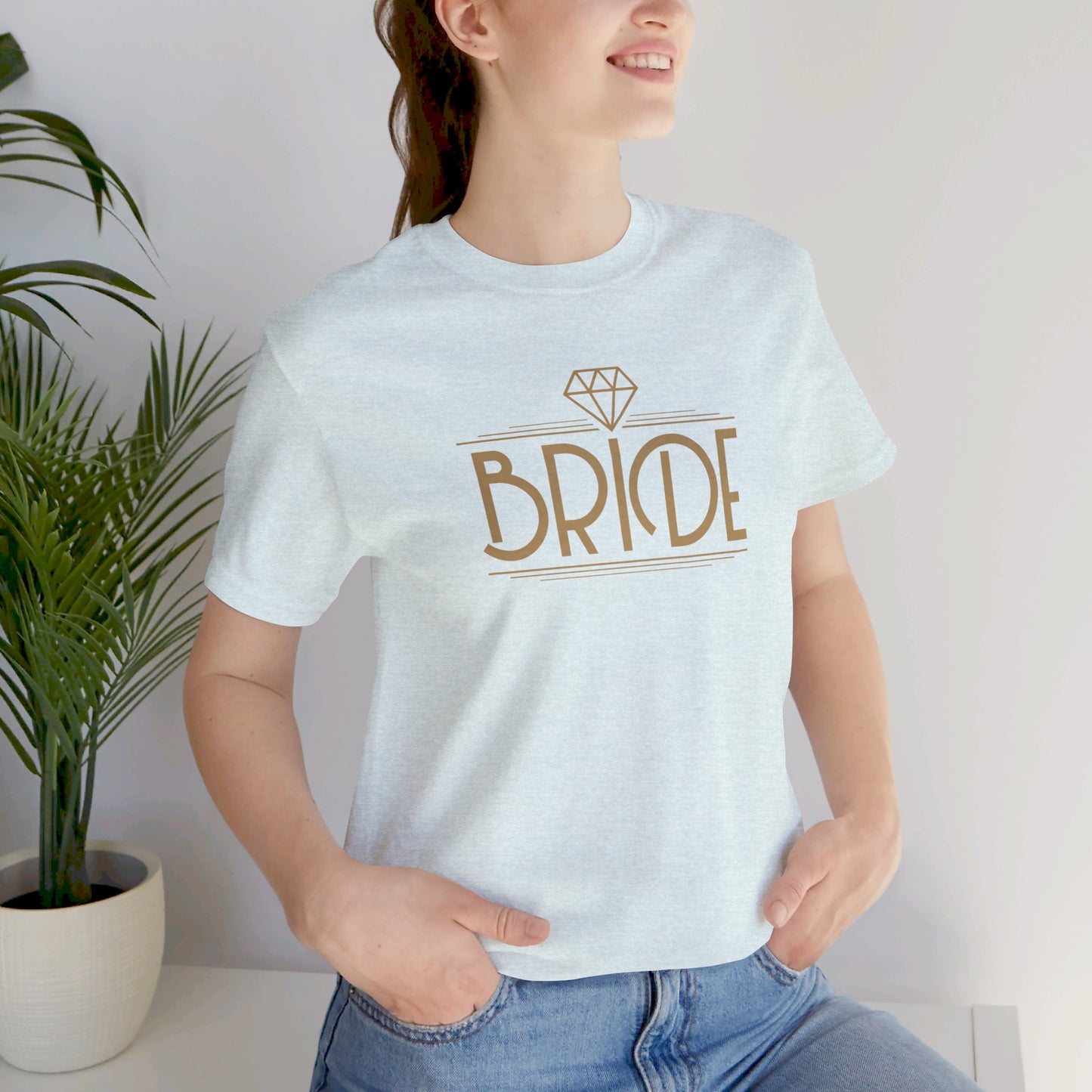 Bride Art Deco Unisex Jersey Short Sleeve Tee Bachelorette Party Shirt