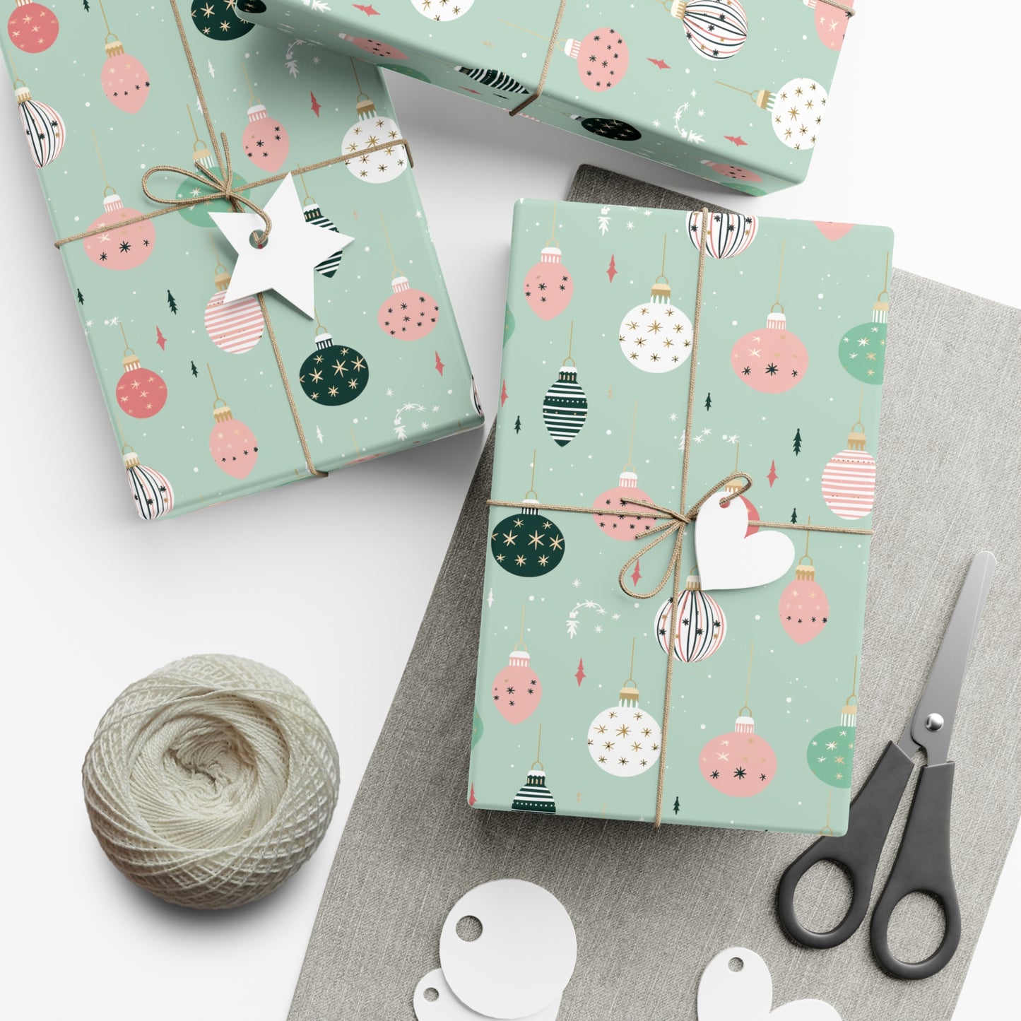Gift Wrap Papers, Mid Century Christmas Ornaments, Retro Holiday Wrapping, Modern Gift Wrap, Cute Christmas Bulbs, Vintage Style, Christmas