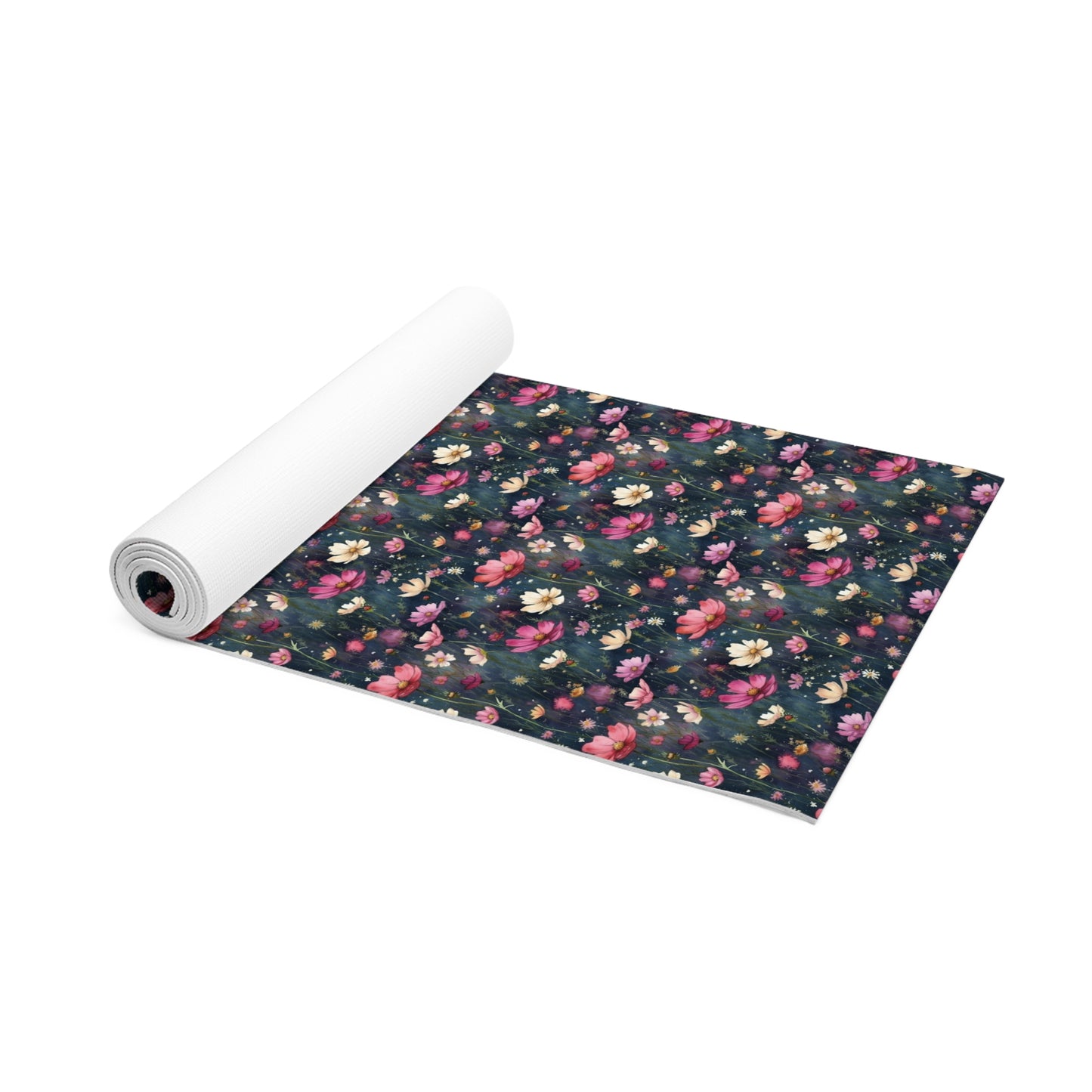 Field of Cosmos Cottagecore Foam Yoga Mat 24x72in