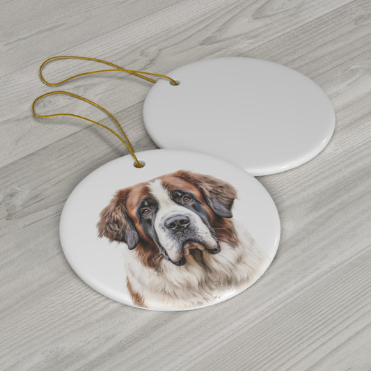 Saint Bernard Ceramic Ornament