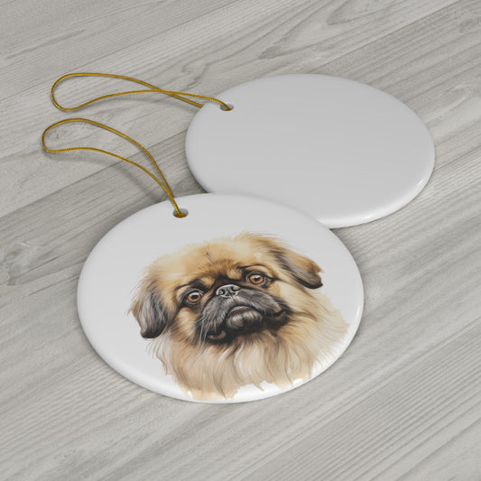 Pekingese Ceramic Ornament