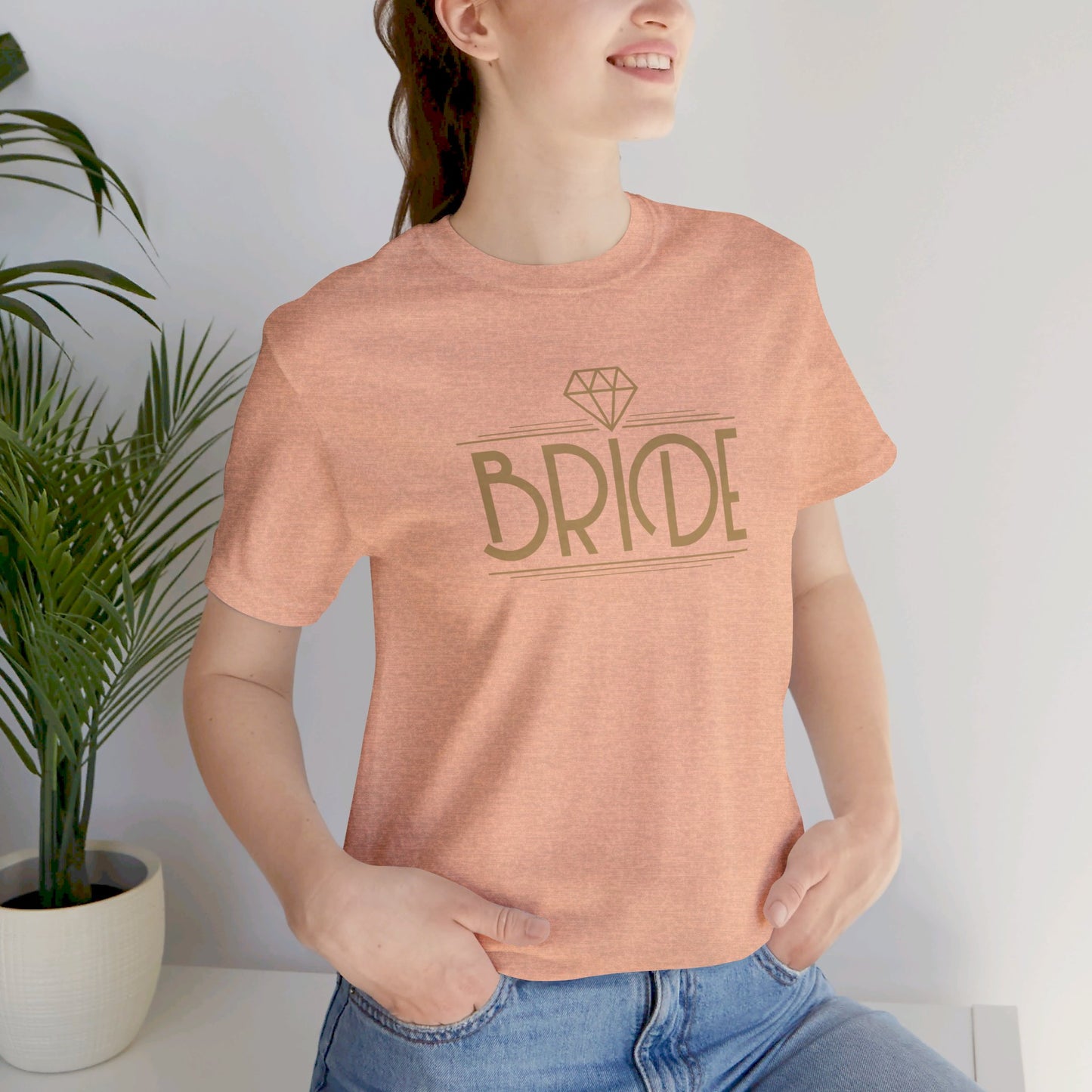 Bride Art Deco Unisex Jersey Short Sleeve Tee Bachelorette Party Shirt