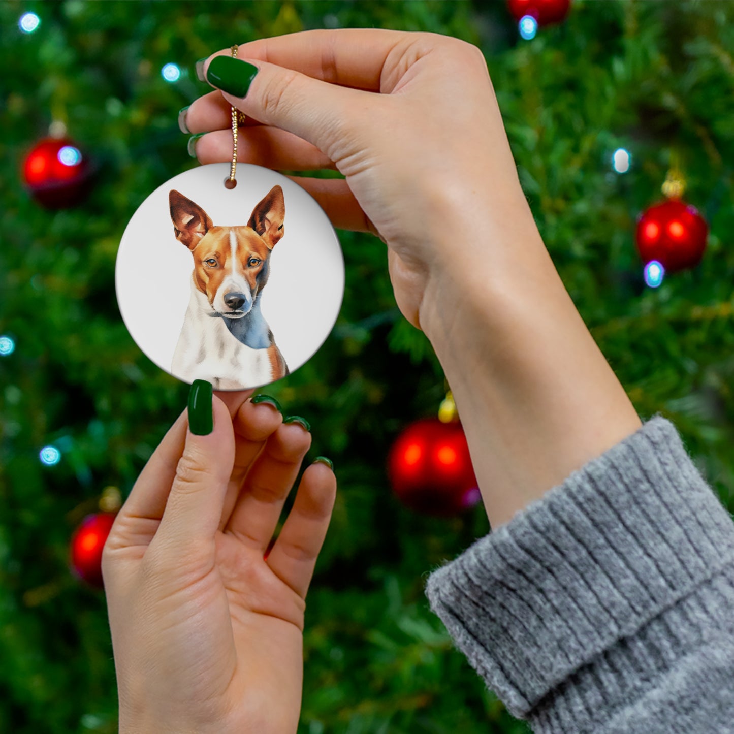 Basenji Ceramic Ornament