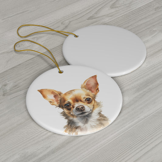 Chihuahua Ceramic Ornament Christmas Gift