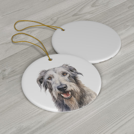 Irish Wolfhound Ceramic Ornament