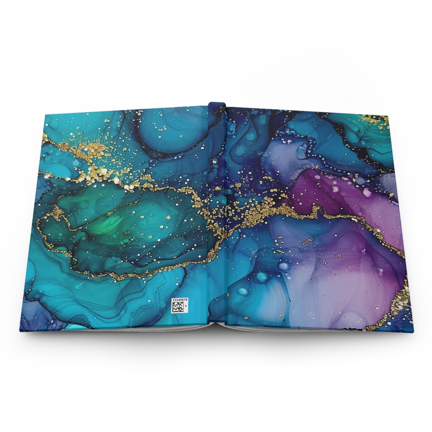 Teal Purple Glitter Journal, Notebook for Writing, Matte Cover, Glamorous Diary, Bullet Journal, Sketchbook, Gift for Writers, Hardcover