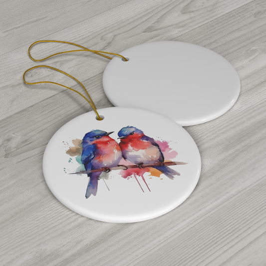 Cute Birds Ceramic Ornament Christmas Gift Cute Birds Ornament Birds Ornament Cute Birds Christmas Ornament