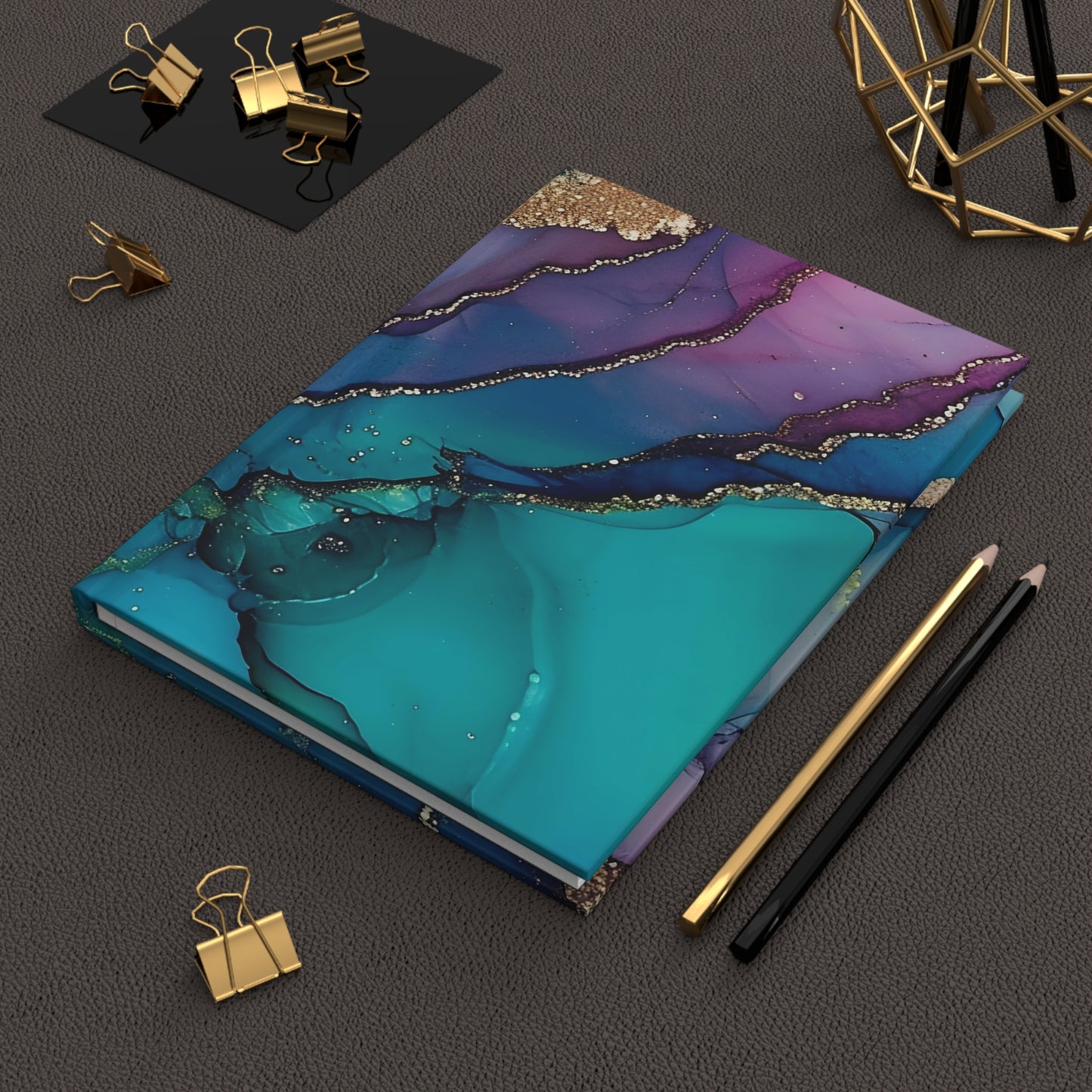 Teal Glitter Journal, Notebook for Writing, Beautiful Matte Cover, Glamorous Diary, Bullet Journal, Sketchbook, Gift for Writers, Hardcover