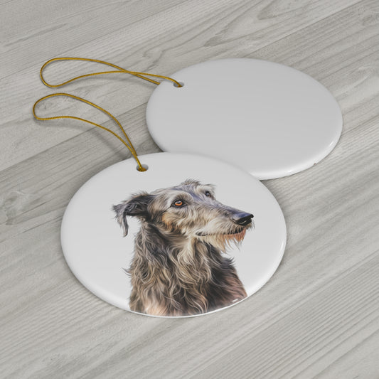 Scotttish Deerhound Ceramic Ornament