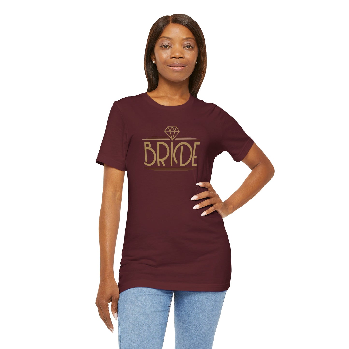 Bride Art Deco Unisex Jersey Short Sleeve Tee Bachelorette Party Shirt