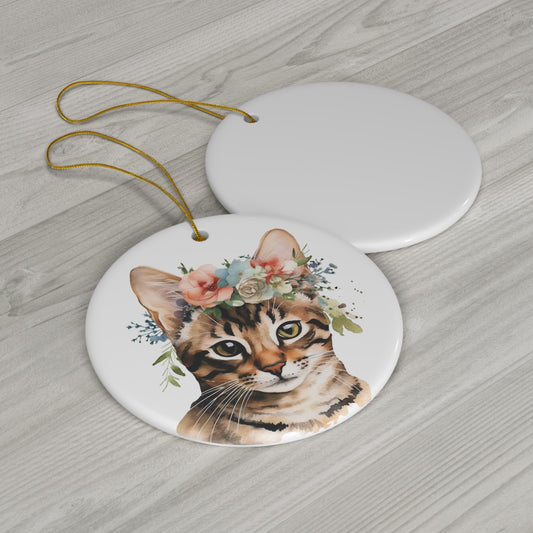 Bengal Cat Ceramic Ornament Christmas Gift