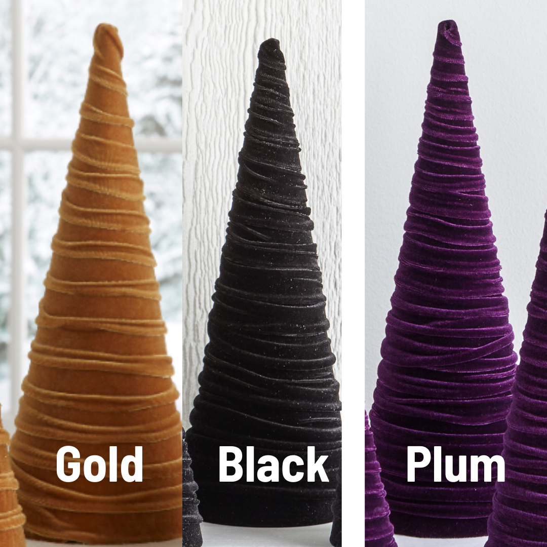 Christmas Tree Cones Velvet Medium