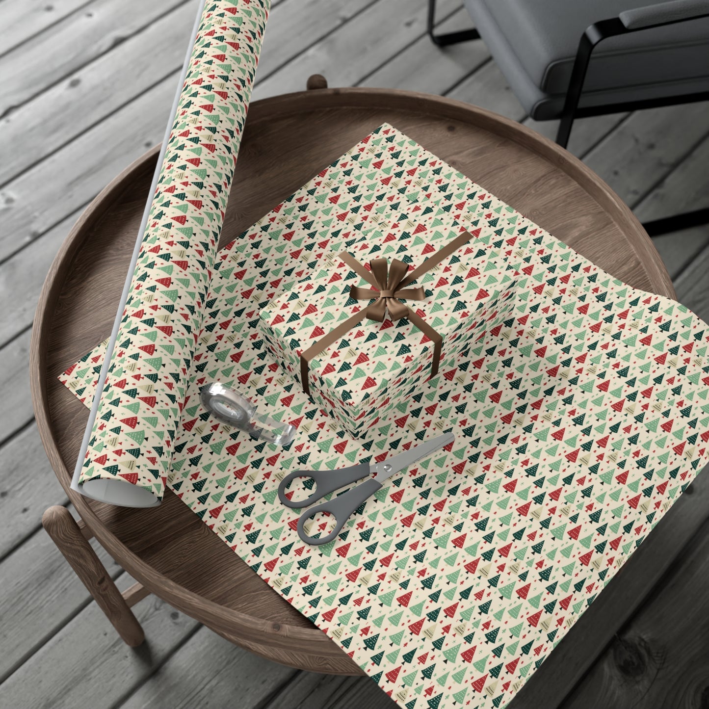 Holiday Gift Wrap Papers, Christmas Trees, Multi Color Wrapping Sheets, Festive Packaging Supplies, Xmas Gift Wrap Roll