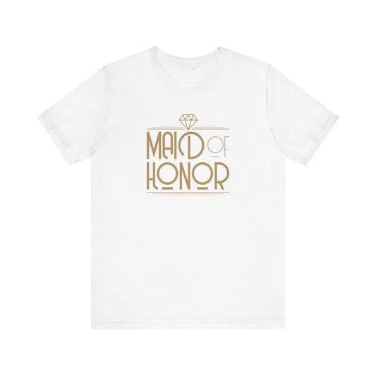 Maid of Honor Art Deco Unisex Jersey Short Sleeve Tee Bachelorette Party Shirt