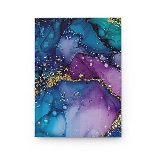 Teal Purple Glitter Journal, Notebook for Writing, Matte Cover, Glamorous Diary, Bullet Journal, Sketchbook, Gift for Writers, Hardcover