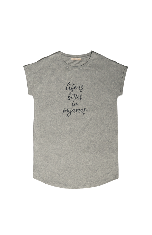 SLEEPSHIRT WITH 'LIFE IS BETTER IN PAJAMAS