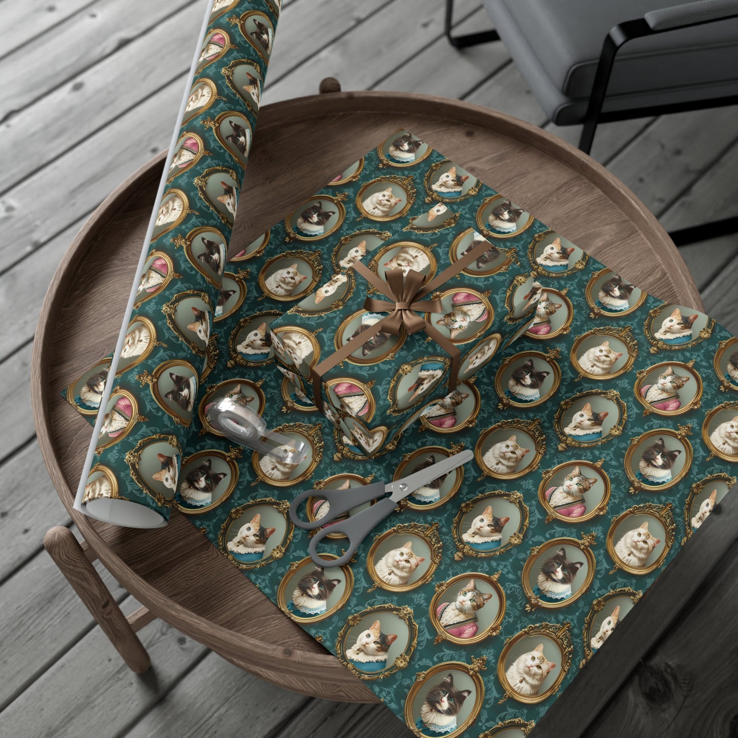 Wrapping Paper, Cute Clever Cat Portrait Gift Wrap Papers, Sophisticated Cat Portraits, Funny Giftwrap, Cat Lovers Craft Supplies, Animal