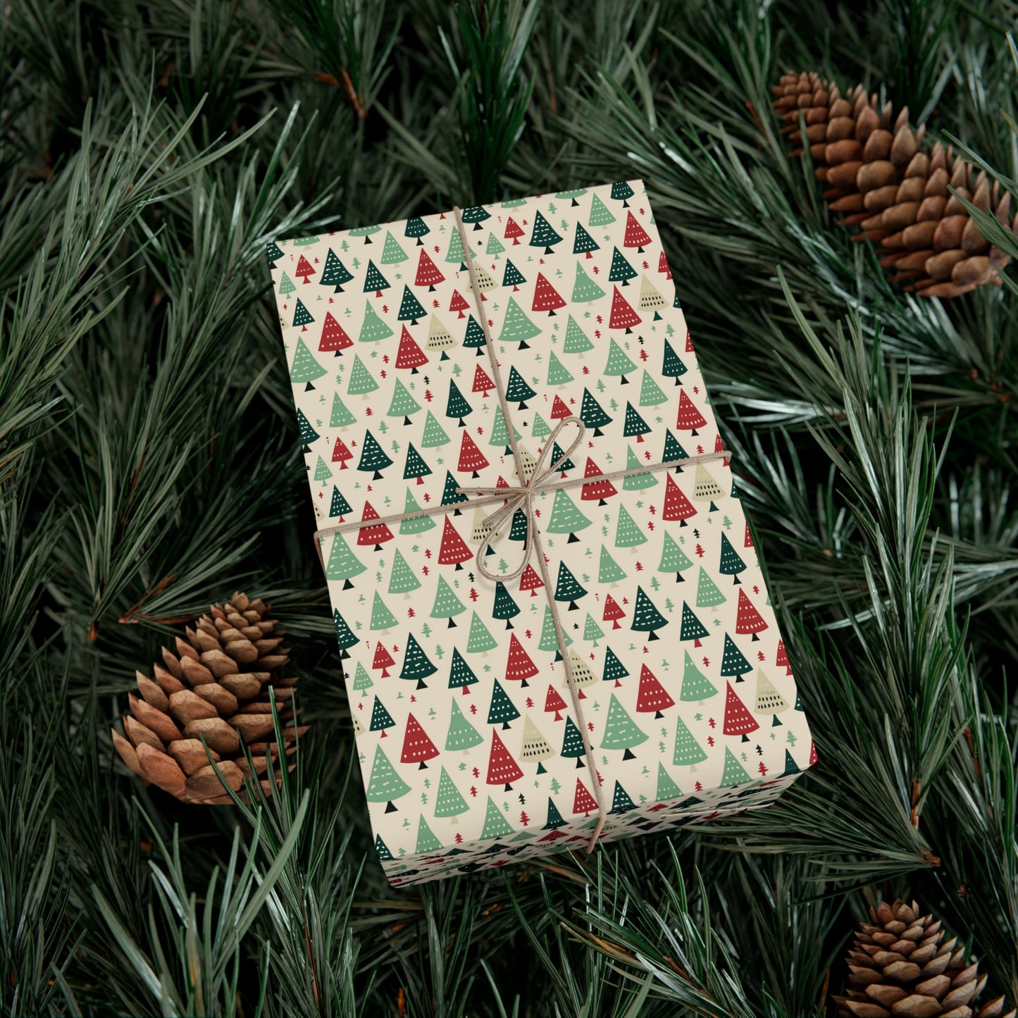 Holiday Gift Wrap Papers, Christmas Trees, Multi Color Wrapping Sheets, Festive Packaging Supplies, Xmas Gift Wrap Roll