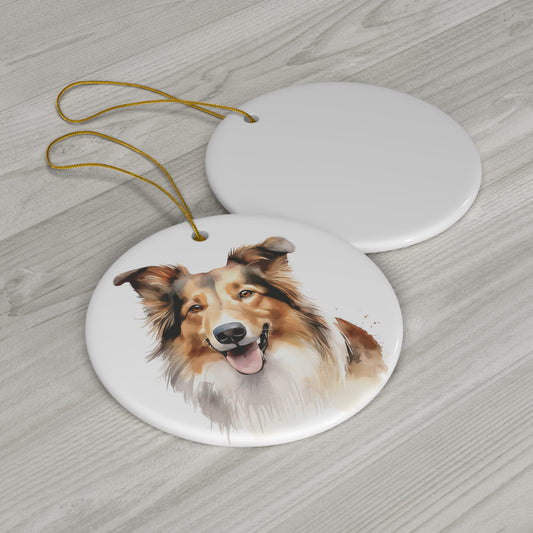 Collie Ceramic Ornament Christmas Gift
