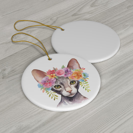 Cornish Rex Cat Ceramic Ornament Christmas Gift