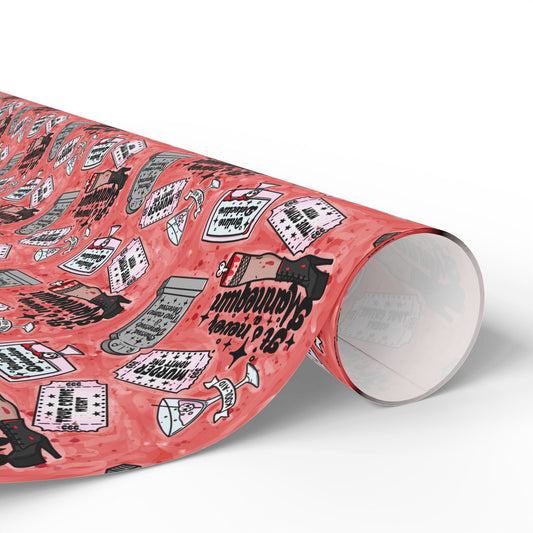 Wrapping Paper - Fun True Crime Hand Drawn Design