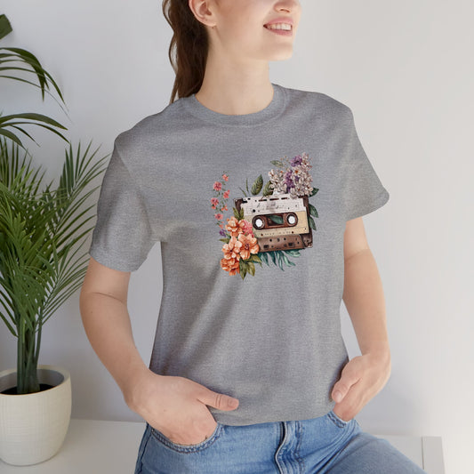 Cottagecore Retro Vintage Floral Cassette Tape Tee