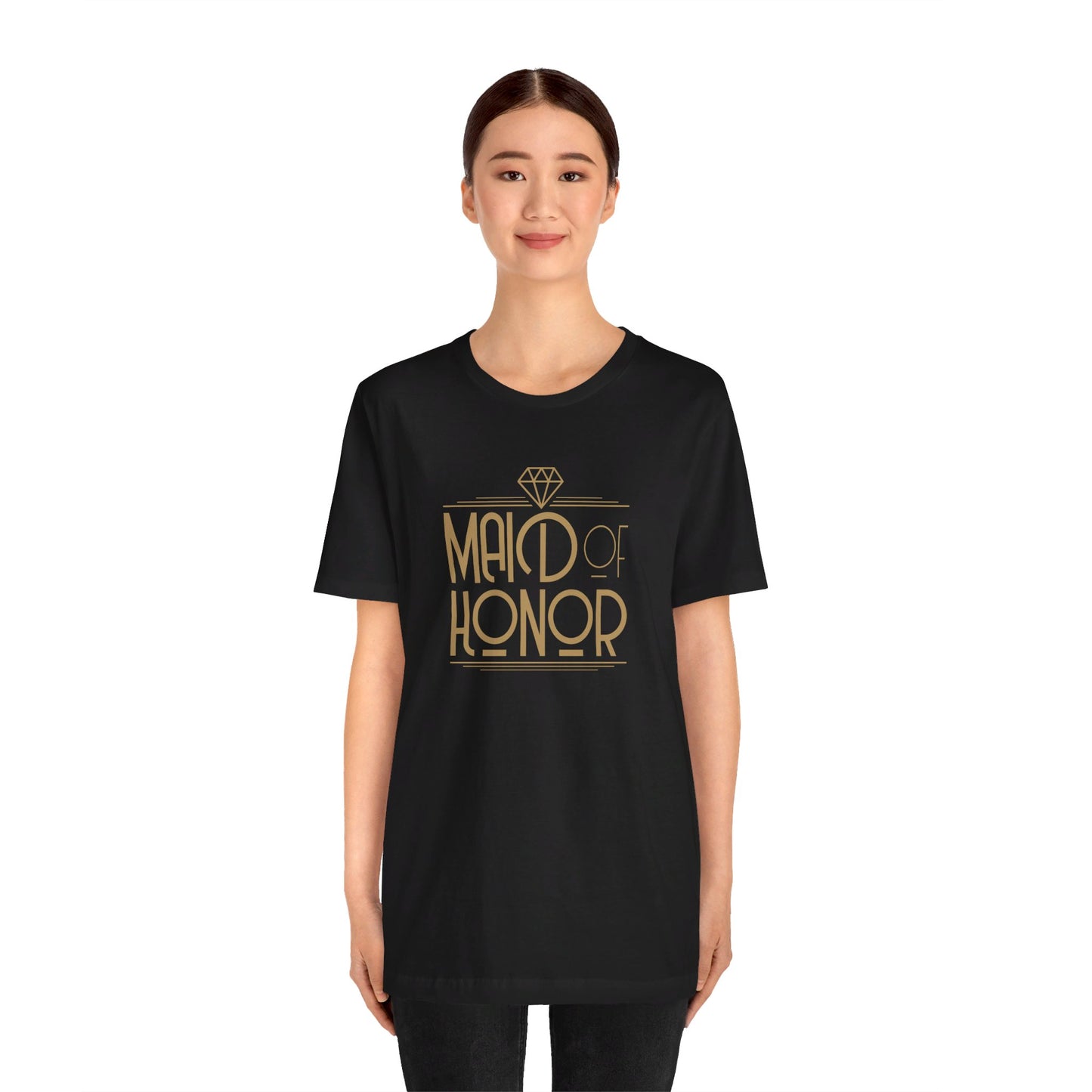 Maid of Honor Art Deco Unisex Jersey Short Sleeve Tee Bachelorette Party Shirt