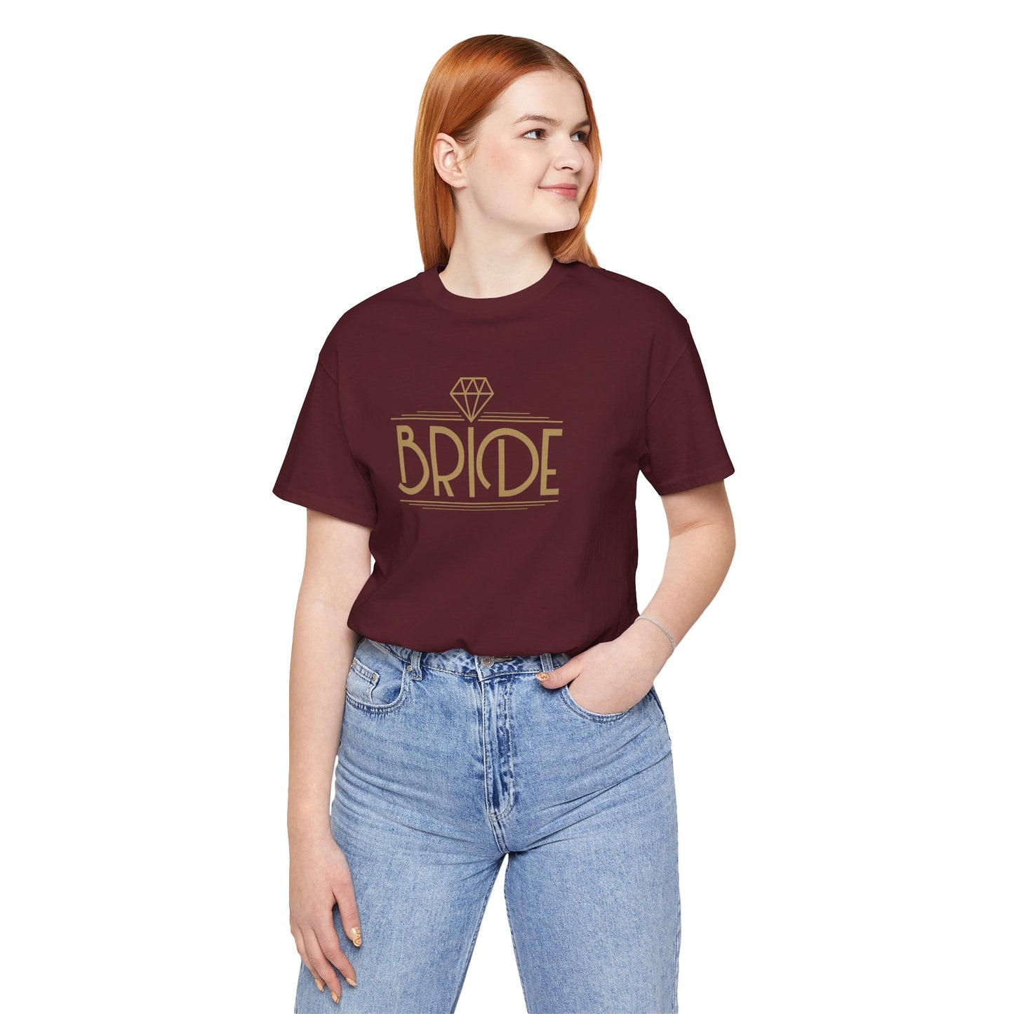Bride Art Deco Unisex Jersey Short Sleeve Tee Bachelorette Party Shirt