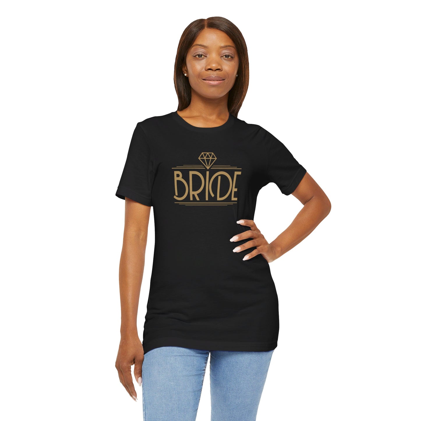 Bride Art Deco Unisex Jersey Short Sleeve Tee Bachelorette Party Shirt