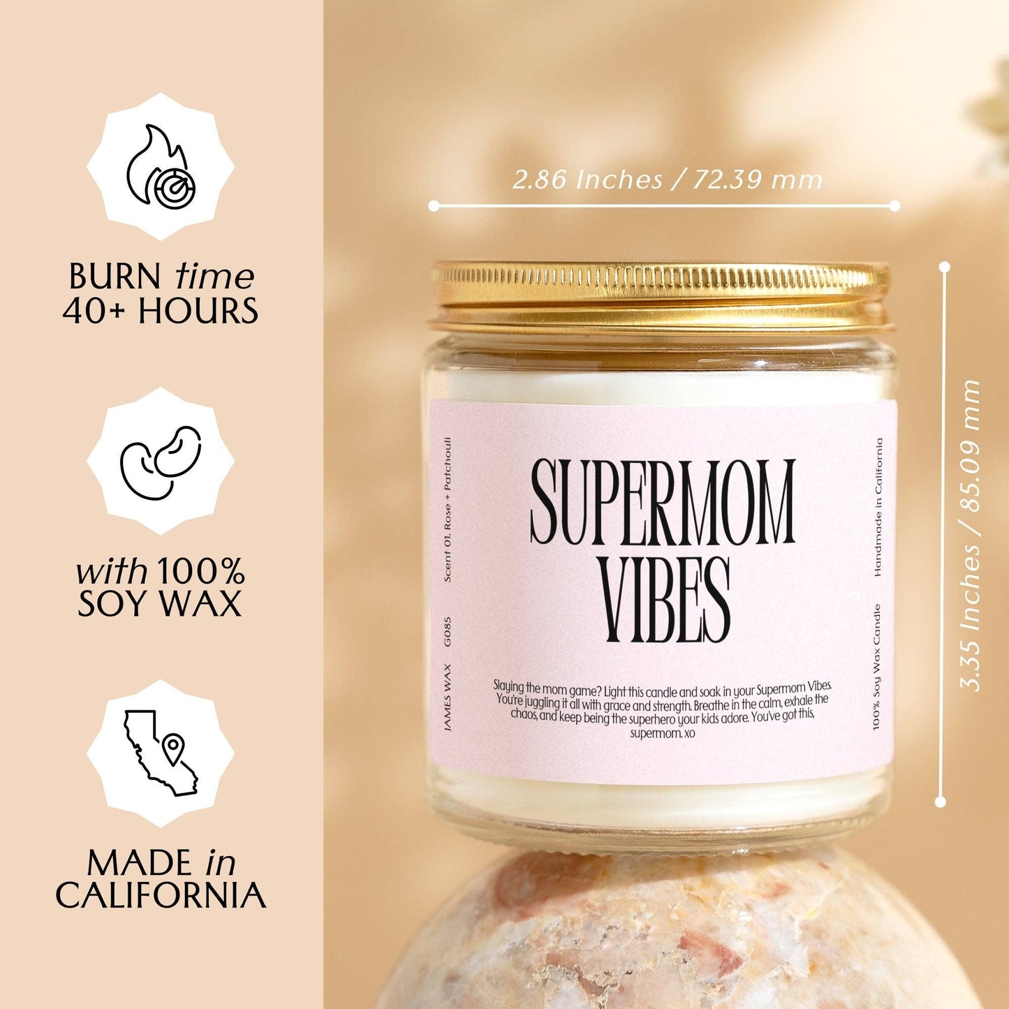 Mother's Day Moms Supermom Vibes Candle