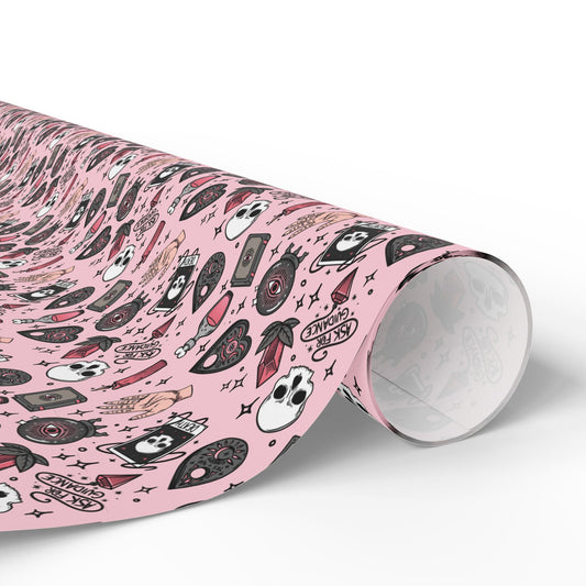 Pink Goth Gift Wrapping Paper Cute Gift Wrap