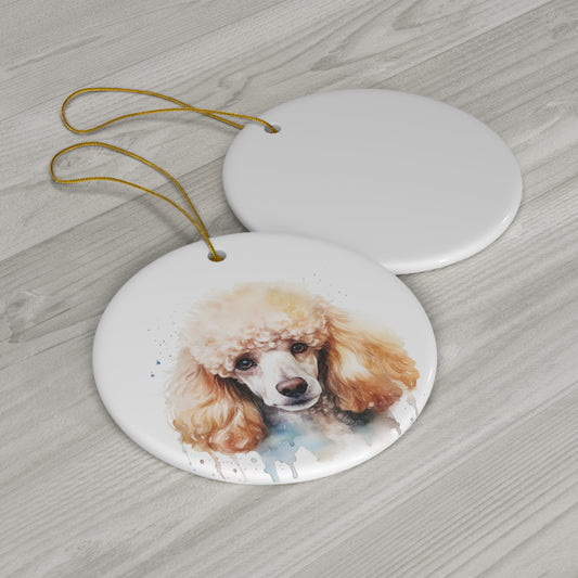 Poodle Ceramic Ornament