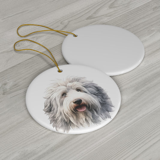 Old English Sheepdog Ceramic Ornament