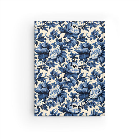 Blue Damask Notebook Unlined Journal