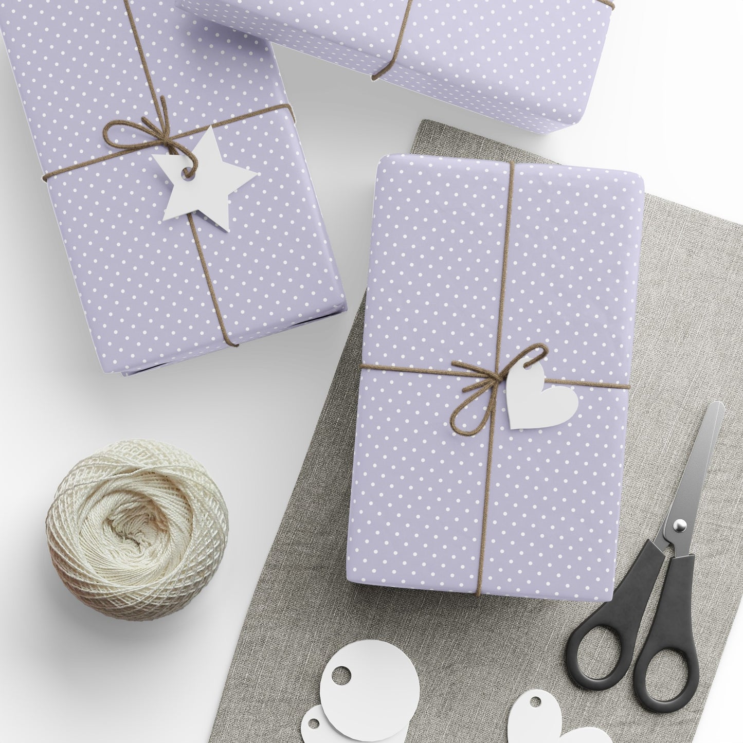 Purple and White Polka Dot Wrapping Paper