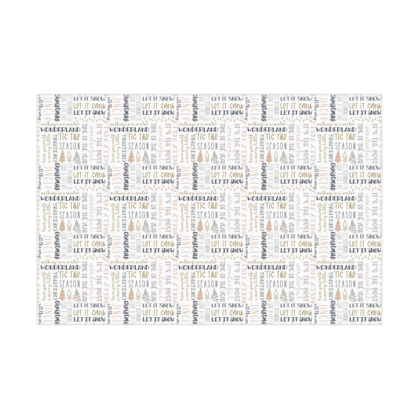 Christmas Words Gift Wrap Papers - Trendy Simple Design for Holiday Words, Giftwrap, Wrapping, Decoration, Crafting