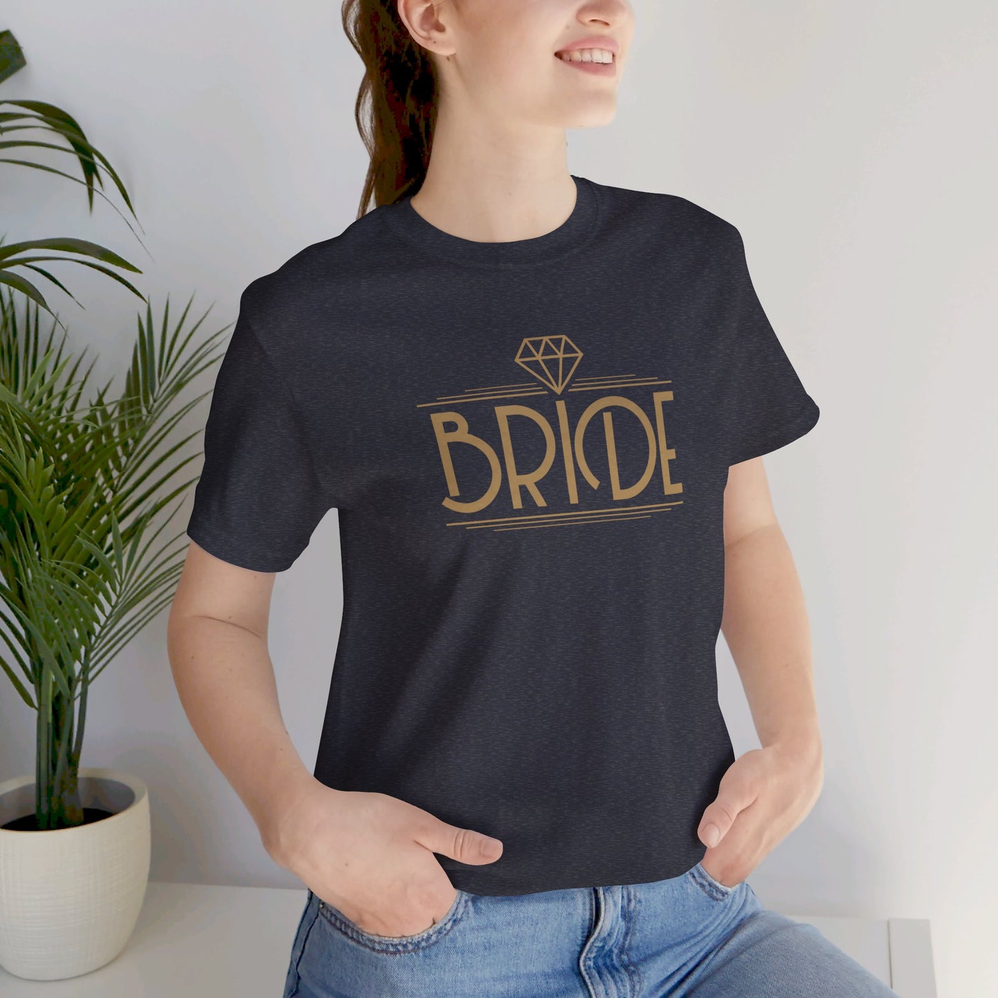 Bride Art Deco Unisex Jersey Short Sleeve Tee Bachelorette Party Shirt
