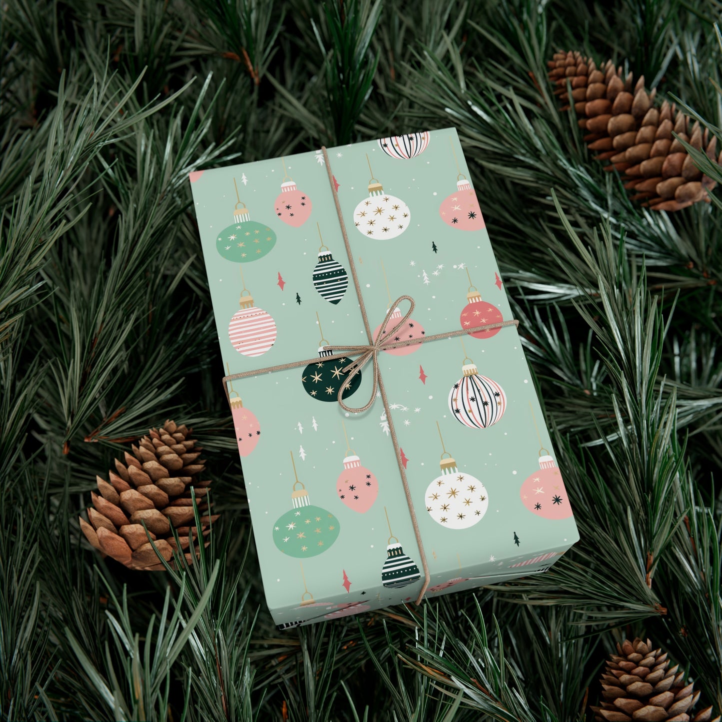 Gift Wrap Papers, Mid Century Christmas Ornaments, Retro Holiday Wrapping, Modern Gift Wrap, Cute Christmas Bulbs, Vintage Style, Christmas