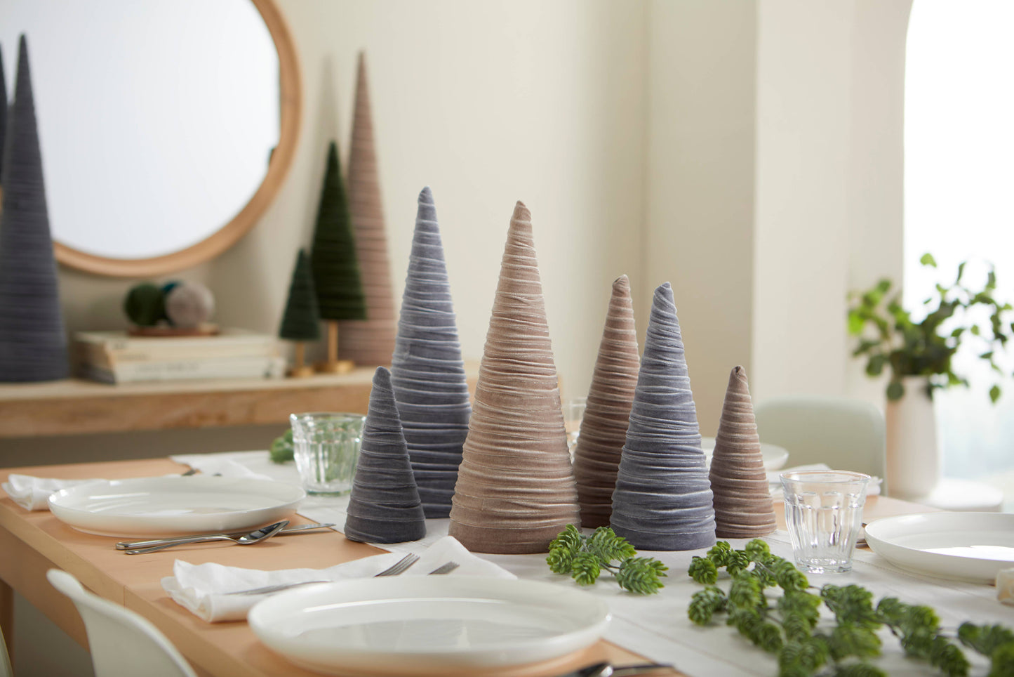 Christmas Tree Cones Velvet Medium