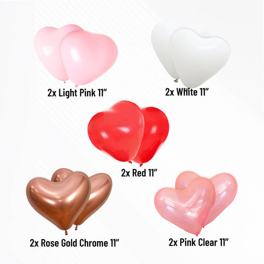 Heart Shaped Valentine's Balloon Bouquet (10 Pack)