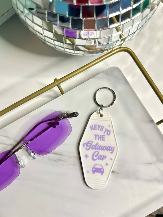 Keys To The Getaway Car Retro Motel Keychain