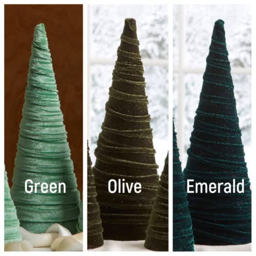 Christmas Tree Cones Velvet Medium